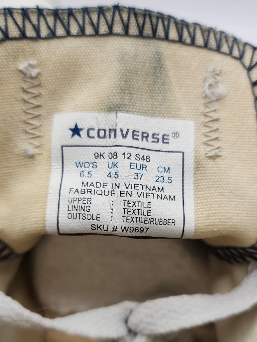 Old Converse All Star Low Top Sneakers — Navy Blue & White, 2012